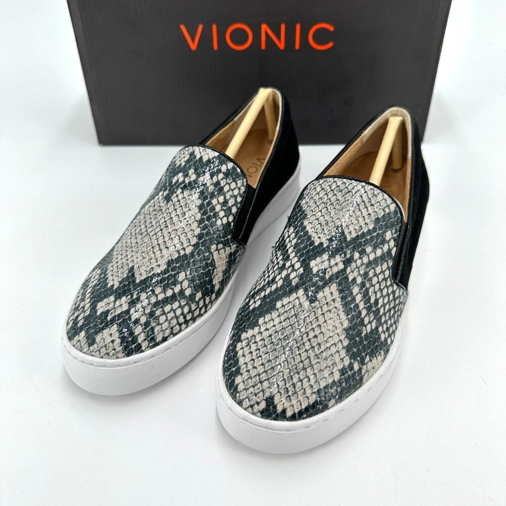 Vionic Splendid Midi Slip-On Sneakers in Natural Snake Size 5 Women's Comfort